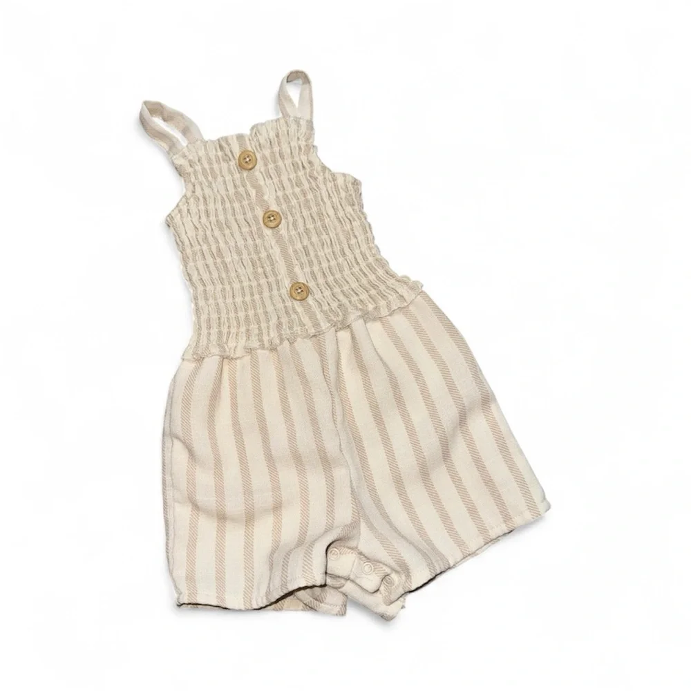 ☀️6/$20☀️ Wonder Nation Neutral Striped Romper